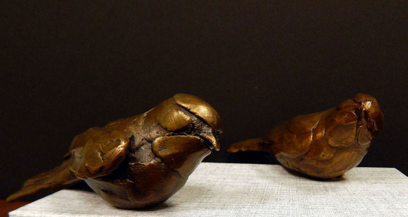 Carolina Chickadees sculpture by Paul Rhymer